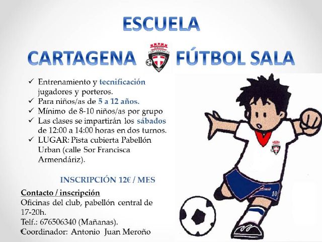 El Cartagena Fútbol Sala abre la primera Escuela de Tecnificación para los más pequeños - 1, Foto 1