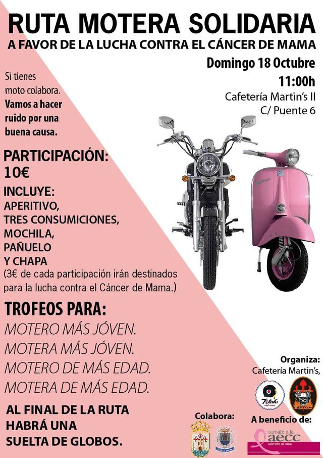 Organizan una ruta motera solidaria a favor de la lucha contra el cáncer de mama, Foto 1