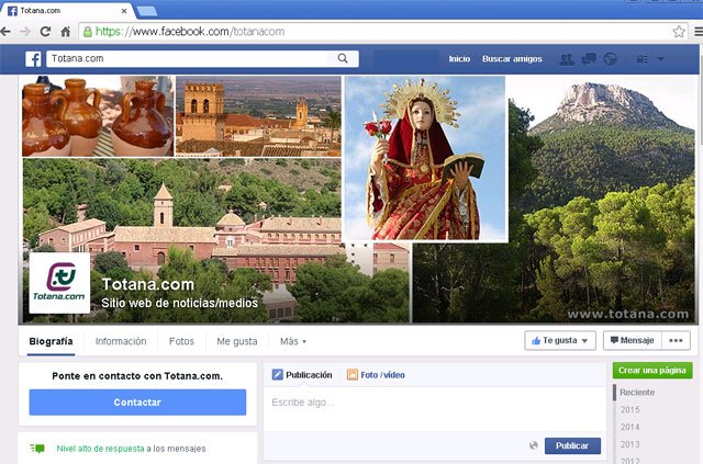 Facebook premia a Totana.com con el icono de nivel de respuesta rápido, Foto 1