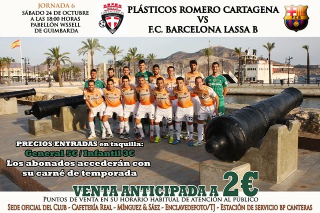 Plásticos Romero Cartagena busca colgar el cartel de no hay billetes ante el filial culé - 1, Foto 1