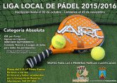 El 20 de noviembre comenzará una nueva liga local de padel