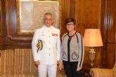 La presidenta de la Asamblea recibe al almirante jefe del arsenal militar de Cartagena