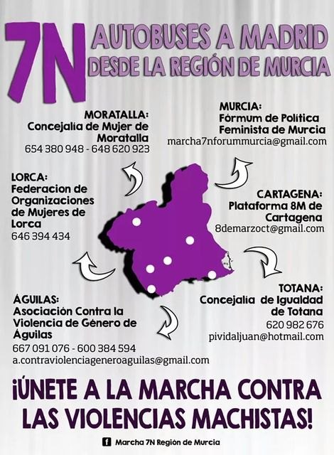 Totana will be in the "March against sexist violence" on 7-N in Madrid with a free bus, Foto 3