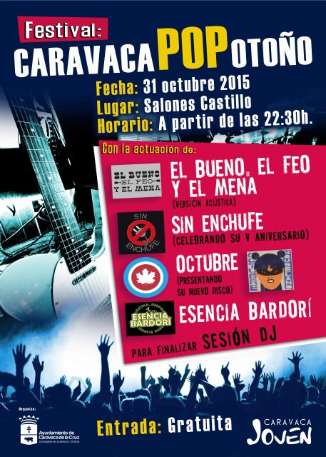 La primera edición del 'Caravaca Pop' se celebra el 31 de octubre con la participación de cuatro bandas - 1, Foto 1