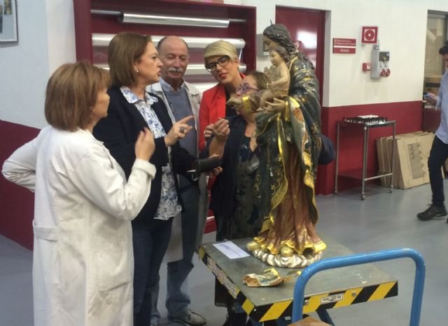 El Centro de Restauración de la Región inicia los trabajos para recuperar la Virgen del Rosario de Santomera - 1, Foto 1