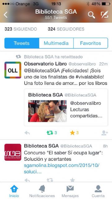 La Biblioteca Salvador García Aguilar de Molina de Segura es seleccionada como finalista de la campaña en Twitter ¡Viva la biblio! - 1, Foto 1