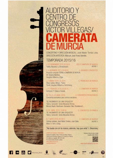 Camerata de Murcia protagonizará a partir de noviembre un nuevo ciclo de abono de tres conciertos en el Auditorio Regional - 1, Foto 1