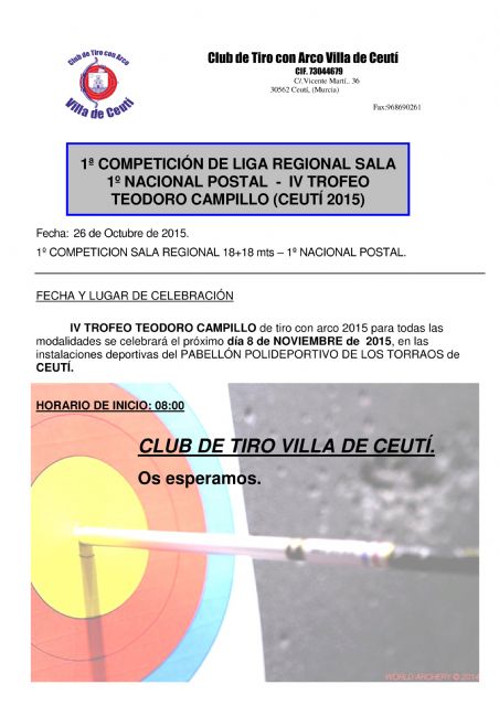 El Trofeo Teodoro Campillo de tiro con arco celebrará su cuarta edición en Ceutí - 1, Foto 1