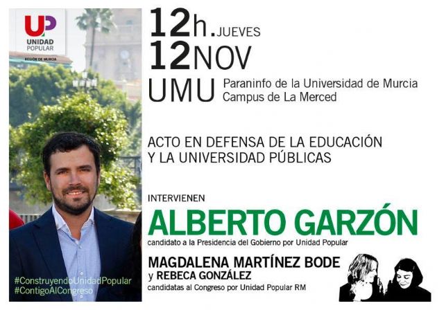 Alberto Garzón en Murcia, en defensa de la educación y la universidad públicas - 1, Foto 1