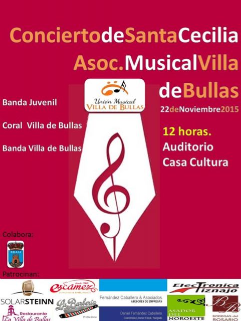 Los músicos de Bullas honrarán a Santa Cecilia con conciertos - 1, Foto 1