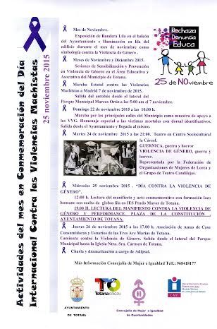 The November program activities is presented on the occasion of the commemoration of the International Day Against Violence macho, Foto 2