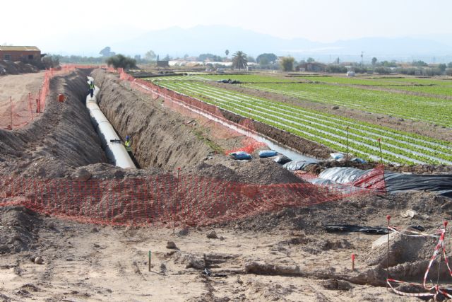Imagen de las obras de la tubería que llevará agua al Valle del Guadalentín.