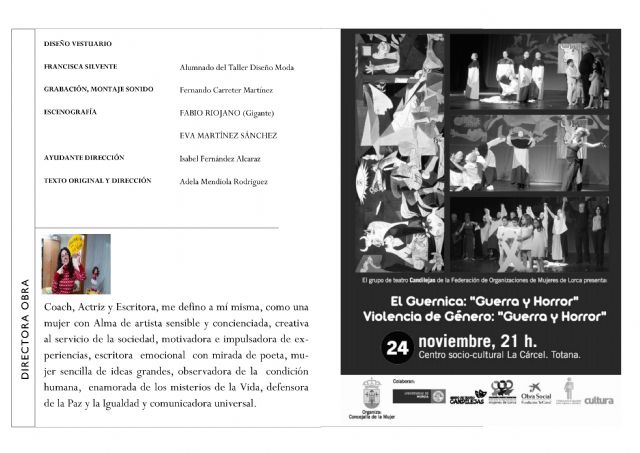 La Cárcel acoge mañana la representación de la obra Guernica, guerra y horror. Violencia de género, guerra y horror, Foto 2