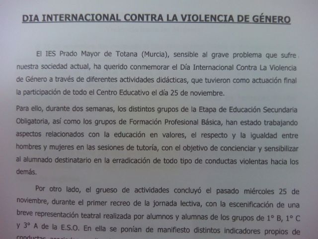 El IES Prado Mayor conmemor el Da Internacional Contra La Violencia de Gnero - 8