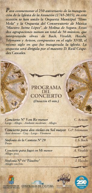 Molina de Segura clausura con varios actos la conmemoración del 250° aniversario de la inauguración de Iglesia de Ntra. Sra. de la Asunción - 2, Foto 2