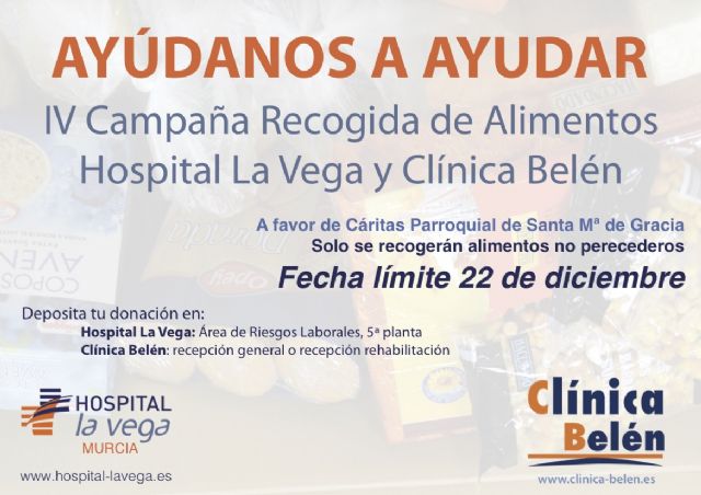 Hospital La Vega y Clínica Belén recogen alimentos para Cáritas - 1, Foto 1