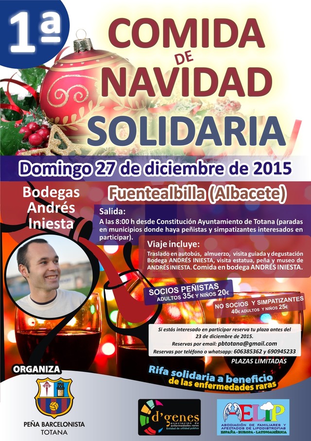 La Peña Barcelonista de Totana organiza la I Comida de Navidad Solidaria