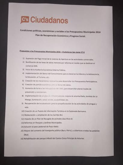 C´S San Javier busca el compromiso del Ayuntamiento de reducir el IBI para el 2017 - 1, Foto 1