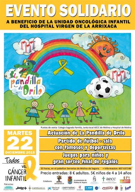 El Evento Solidario contra el cáncer infantil se celebra el martes 22 de diciembre en el Pabellón Serrerías de Molina de Segura - 1, Foto 1