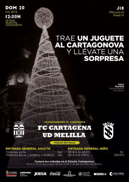 El FC Cartagena se suma a la campaña de recogida de juguetes del Ayuntamiento - 1, Foto 1