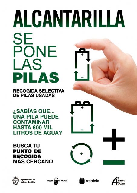 Alcantarilla se pone las pilas, es el slogan elegido para iniciar el nuevo servicio de recogida selectiva de pilas y baterías usadas en el municipio - 2, Foto 2