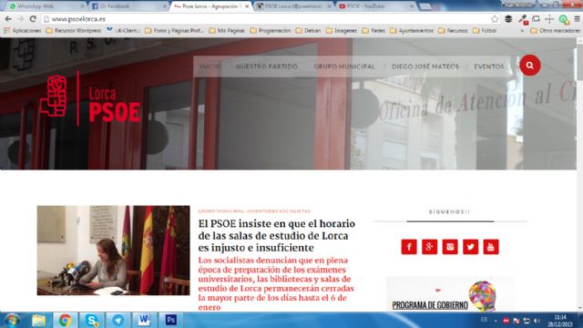 El PSOE de Lorca estrena su nueva web completamente integrada con las redes sociales - 2, Foto 2
