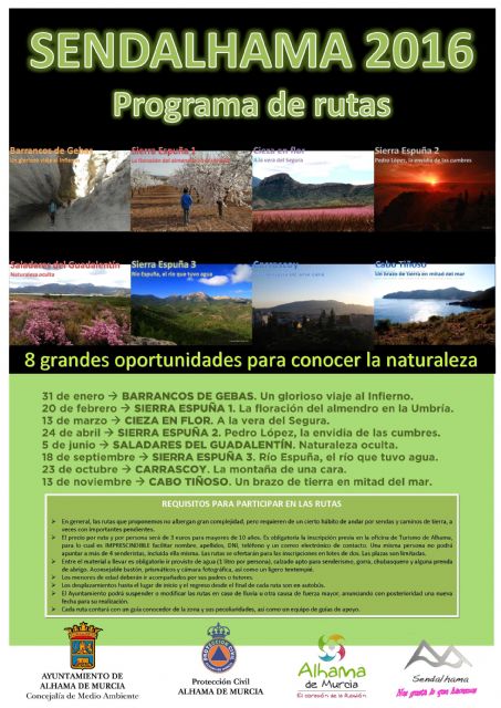 La concejalía de Medio Ambiente del Ayuntamiento de Alhama de Murcia, un año más, pone en marcha el programa SENDALHAMA, Foto 1