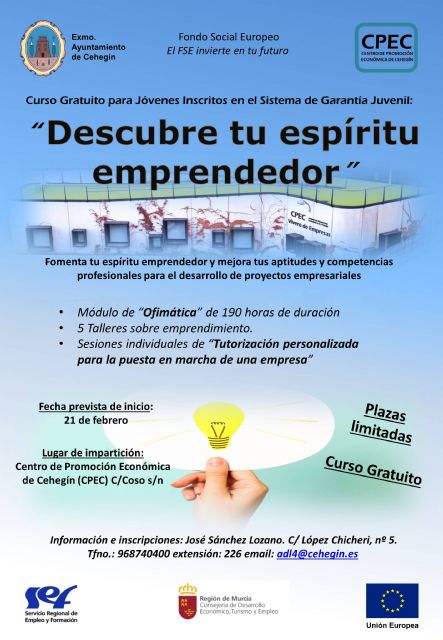 La Concejalía de Desarrollo Local organiza el curso, Descubre tu espíritu emprendedor, destinado a jóvenes de Garantía Juvenil - 1, Foto 1