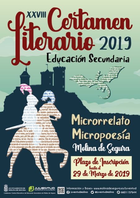 La Concejalía de Juventud de Molina de Segura convoca el XXVIII Certamen Literario de Educación Secundaria 2019 en las modalidades de Microrrelato y Micropoesía - 1, Foto 1