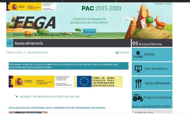 El Gobierno distribuye 31,2 millones de kilos de alimentos del Programa europeo de ayuda a las personas más desfavorecidas - 1, Foto 1