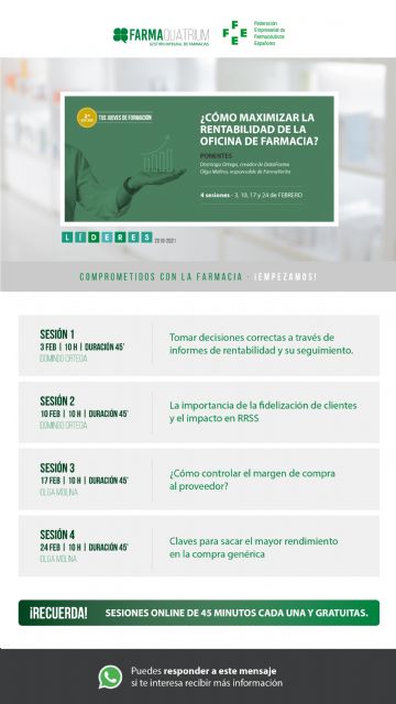 Farmaquatrium retoma su exitoso programa de formación gratuíta para los farmacéuticos - 2, Foto 2