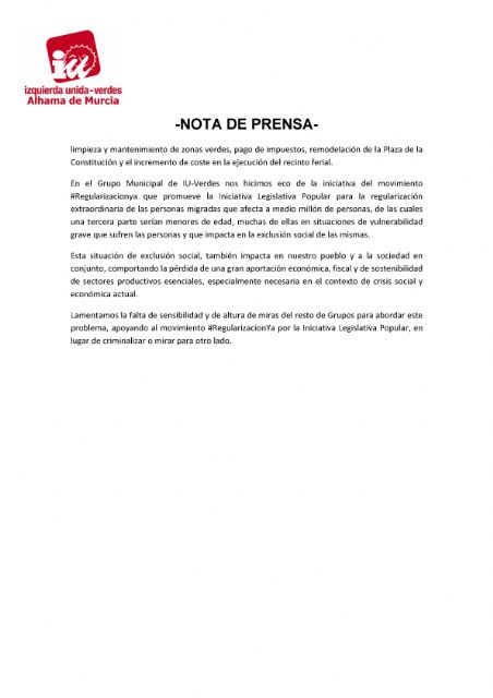 Valoración del Pleno Ordinario del 31 de enero de 2023. IU-verdes Alhama de Murcia - 2, Foto 2