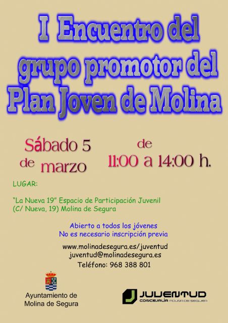 La Concejalía de Juventud de Molina de Segura organiza el I Encuentro del grupo promotor del Plan Joven de Molina el sábado 5 de marzo - 1, Foto 1