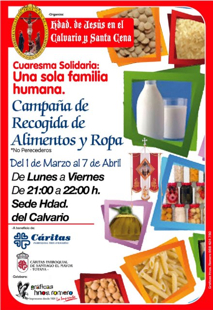 La Hermandad de Jesús en el Calvario promueve la campaña “Cuaresma Solidaria: una sola familia humana”, Foto 1