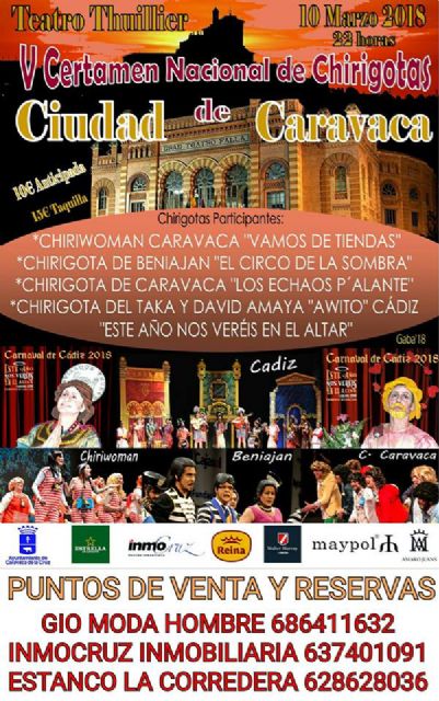 El teatro Thuillier acoge el 10 de marzo el V Certamen Nacional de Chirigotas 'Ciudad de Caravaca' - 2, Foto 2