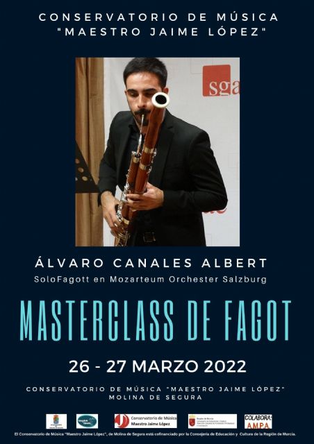 El Conservatorio Profesional de Música Maestro Jaime López de Molina de Segura organiza una master class de fagot los días 26 y 27 de marzo - 1, Foto 1