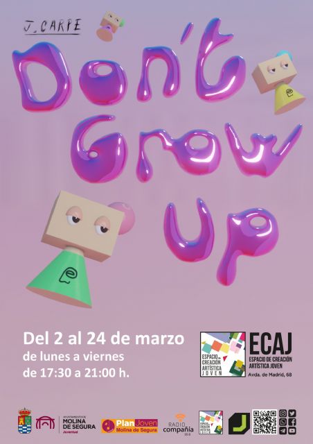 La Concejalía de Juventud del Ayuntamiento de Molina de Segura inaugura el jueves 2 de marzo la exposición Don't Grow Up, del artista Francisco Javier Carpe Gómez, en la ECAJ - 1, Foto 1