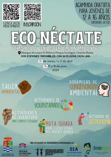 La Concejalía de Medio Ambiente de Molina de Segura presenta ECO-NÉCTATE, acampadas juveniles de educación ambiental - 1, Foto 1