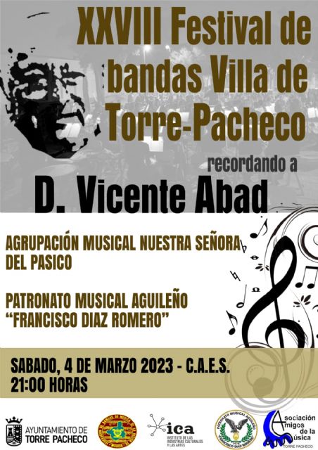 XXVIII Festival de Bandas de Música “Villa de Torre Pacheco” el próximo sábado en Torre Pacheco - 1, Foto 1