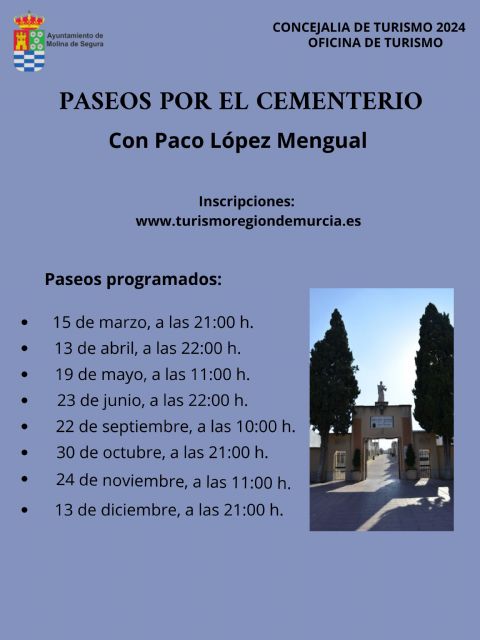 La Concejalía de Turismo organiza ocho Paseos por el Cementerio de Molina de Segura desde marzo a diciembre de 2024 - 1, Foto 1