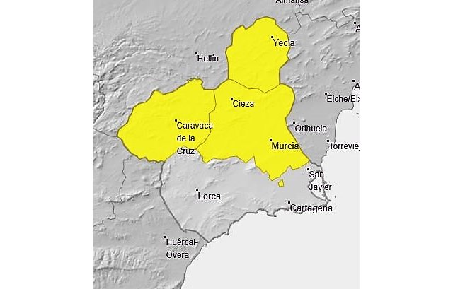 Meteorología informa para esta tarde de aviso nivel AMARILLO por TORMENTAS en la Región de Murcia - 1, Foto 1
