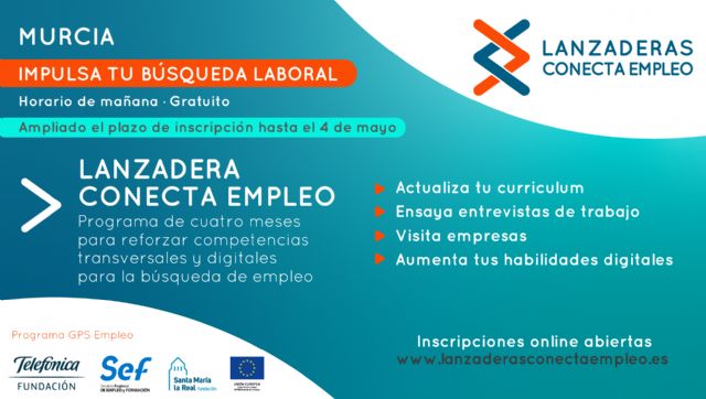 El inicio de la Lanzadera Conecta Empleo de Murcia se pospone a finales de mayo - 1, Foto 1