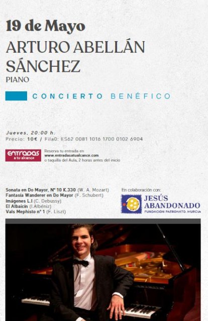 La joven promesa de piano Arturo Abellán protagoniza un concierto benéfico a favor de Jesús Abandonado - 1, Foto 1
