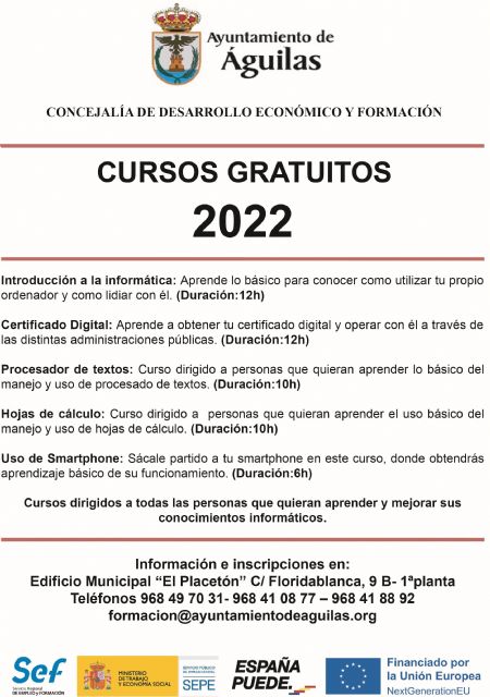 El Ayuntamiento anuncia la puesta en marcha de cinco cursos gratuitos de tecnología de la información financiados con fondos Next Generation EU - 1, Foto 1