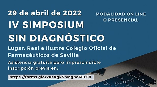 D´Genes y el Real e Ilustre Colegio de Farmacéuticos de Sevilla organizan el IV Simposium Sin diagnóstico el próximo 29 de abril - 1, Foto 1