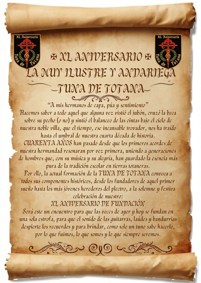 La Tuna de Totana convoca a todos sus componentes históricos para celebrar su 40 aniversario, Foto 2