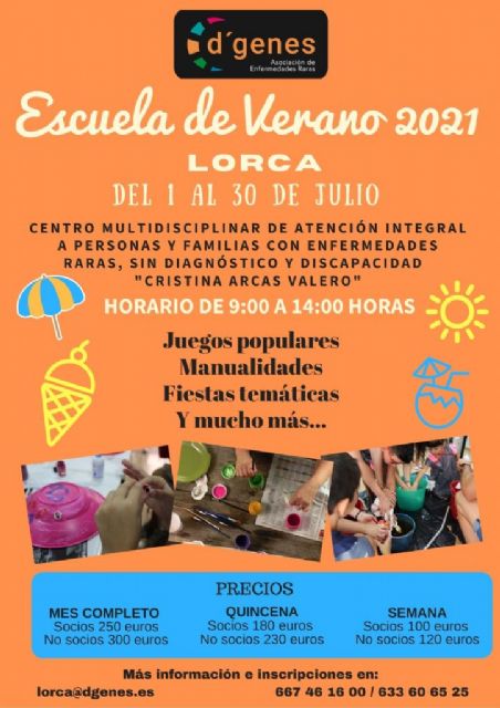 D´Genes oferta en Lorca una Escuela de verano durante el mes de julio