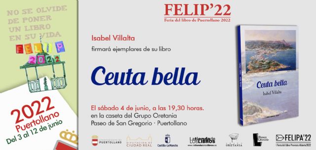 La Feria del Libro de Puertollano acoge Ceuta Bella de la mano de Isabel Villalta en la caseta del Grupo Oretania - 2, Foto 2