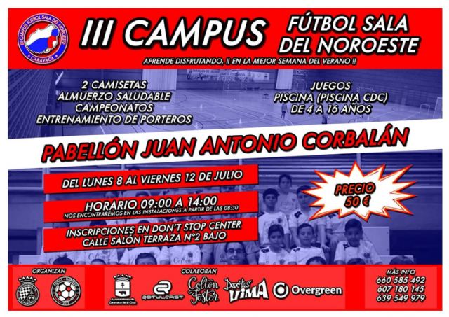 Caravaca acoge la tercera edición del 'Campus de Fútbol y Fútbol Sala del Noroeste' del 8 al 12 de julio - 1, Foto 1