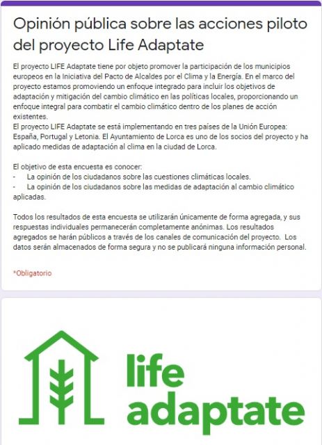 La Concejalía de Medio Ambiente colabora en la difusión de una encuesta para evaluar el impacto socioeconómico del proyecto LifeAdaptate en nuestro municipio - 1, Foto 1